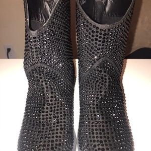 Black studded ankle boots